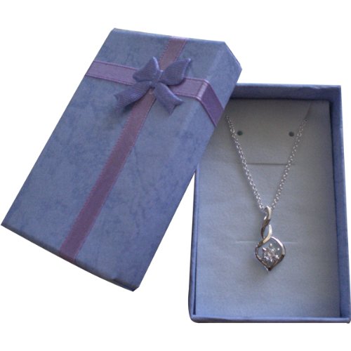 Buy L'AMOUR Heart of Fire 925 Sterling Swiss Crystal Diamond Pendant & Necklace Set - Silver / Size 20