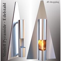 Ethanol und Gelkamin Modell Pyramide Edelstahl