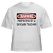 WARNING PROTECTED BY A DAYCARE TEACHER Youth T-Shirt (for Kids) ASH GREY LARGE