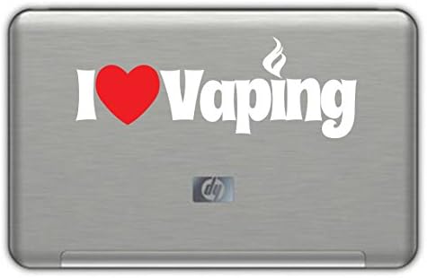I LOVE VAPING Sticker 9"x3.5" WHITE and RED Free Shipping