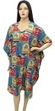Lovely Tropical Printed Plus Size Short Kaftan Caftan Valentine's Day Gift