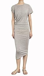 Stretchy Ankle Length Summer Short Sleeves Knit Party Dress 