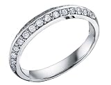 Diamond Pave Wedding Band 1/3 Carat (ctw) in 18K Pure White Gold