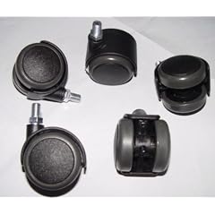 5x Hartbodenrollen 50mm / Gewinde M10 B�ro-Stuhl-Rollen f�r Hartb�den