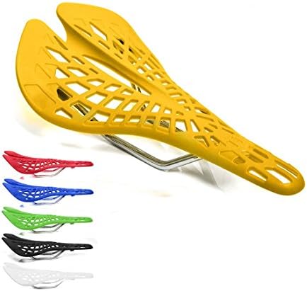 BPBIKE Comfortable Light Weight Mountain Bike Road Bicycle Hollow Out Spider Saddle Seat Cushion (Yellow)