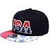 SUNJAZZ Unisex USA American Flag Snapback Cap Adjustable Baseball Cap