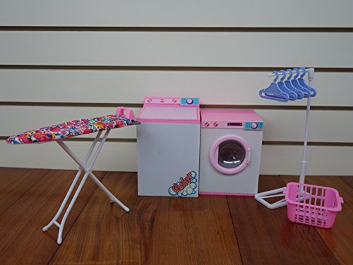 Barbie-size dollhouse furniture- laundry room with iron & iro…