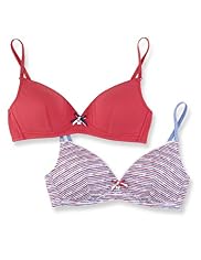 2 Pack Angel Striped Non-Wired Bras