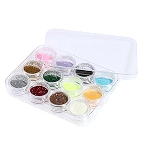 12pz Brillantini Polveri glitter per unghie nail art