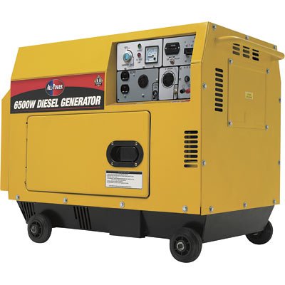 All Power America APG3202 6,500 Watt 10 HP Silent Diesel Powered Generator with Electric Start & Wheel Kit (CARB Approved)