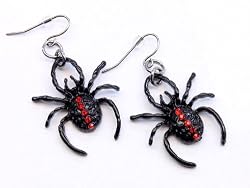Black Widow Spider Earrings