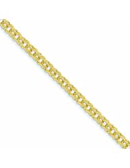 14K Gold 7in 4.75mm Solid Double Link Charm Bracelet 7 Inches