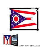 Ohio State Flag Emblem Snap On Shell Case Cover for Apple iPad 2 Black