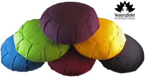 Zafu Yoga Meditation Pillow with USA Buckwheat Hull Fill, Certified Organic Cotton- 6 Colors