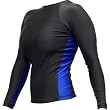 Women's Grappling Rash Guard - Piranha Gear - Long Sleeve - Black and Blue