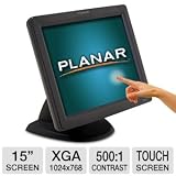 Planar PT1500MX-BK 15-Inch 5-Wire Resistive Touch Screen Analog LCD Monitor with Dual Serial/USB Controller and Tilt (Black)