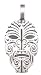 Maori Style Tribe Mask Silver Tone Pewter Pendant Necklace