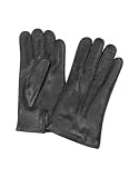Apparel : Forzieri Men's Cashmere Lined Black Italian Deer Leather Gloves