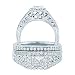 7/8 Carat Princess Diamond 14k White Gold Antique Bridal Ring Set Ring