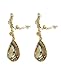 Women's Evening Rhinestone Studded Teardrop Stone Fashion Clip On Dangling Earrings, Light Brown