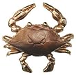 Blue Crab Door Knocker Brass