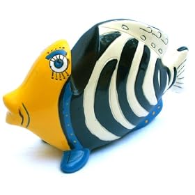 Click here to buy Tropical Fish Ocean Themed Unique Novelty Eyeglasses Holder - Orange & Cream.