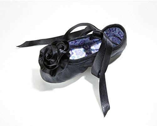 Kamara Girl Satin Rose Ballet Slippers in Black 7