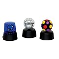 Cheetah Funki Party Set Containing a Mini Disco Ball, Mini Blue Fuzz Light and Mini Mirror Ball with Rotator (Batteries Not Included)