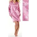 BellaDonnaModen Warmes Nachthemd Satin Kurz Eisblume Rosa Gr.36/38-48/50