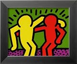 Best Buddies, 1990 Framed Art Poster Print by Keith Haring, 12x10
