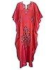 Boho Dress Coral Kashmiri Embroidered Kaftan Moroccan Silk Caftan Abaya Dress Xl