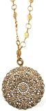 41SypmtKlcL. SL160  Catherine Popesco 14k Gold Plated Pearl and Black Diamond Swarovski Crystal Round Filigree Pendant Necklace