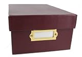 Old Town Leather Photo & CD Storage Box, Burgundy