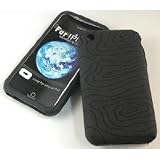 Housse etui coque protection silicone pour Apple iPhone 3g 3gs - Motifs en relief - Noir