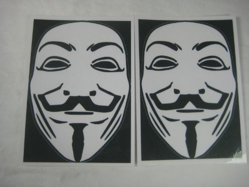 Huge save onmasks guy fawkes 2 x Anonymous Guy Fawkes V Mask decal sticker