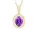 14K Yellow Gold Medium Oval Gemstone and Diamond title=