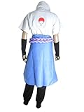 E-Mell Unisex Naruto Cosplay Sasuke Uchiha The 4th Generation of Suit M White & Blue