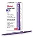 Pentel Rolling Writer Pen, 0.4Millimeter Cushion Ball Tip, Violet Ink, Box of 12 (R100-V)