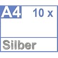 Klebefolie 10 x DIN A4 silber - Druckerfolie, klebend, zum bedrucken, Wetterfest, Wasserfest f�r Laserdrucker, Outdoor