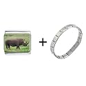 Big Horn Rhino Italian Charm Bracelet