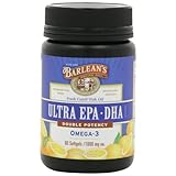 Barlean's Organic Oils Fresh Catch Fish Oil,  ULTRA  EPA-DHA, Orange Flavor 1000 mg, 60  Softgels
