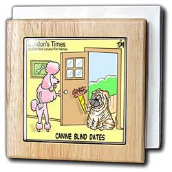 Canine Blind Date Shar-pie and Poodle - 6 Inch Tile Napkin Holder by Blinds