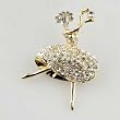 Swarovski Crystal Golden Dancer April Birthstone Brooches