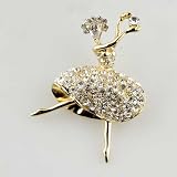 Swarovski Crystal Golden Dancer April Birthstone Brooches