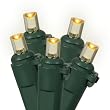 Set of 50 LED Yellow Wide Angle Christmas Lights - Green Wire