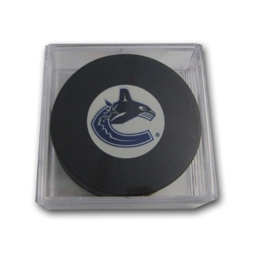 NHL Vancouver Canucks Souvenir Hockey Puck with Puck Square