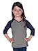 Kavio! Little Girls 3-6X Sheer Jersey Contrast V Neck Raglan 3/4 Sleeve