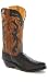 Old West Ladies Leather Fashion Cowgirl Boots - Black / Tan