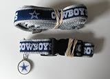 Dallas Cowboys Premium Pet Set Dog Leash Collar ID Tag LARGE
