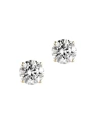 1 ct. tw. Diamond Solitaire Earrings in 14K Yellow Gold